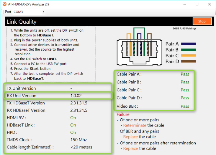 KB01397 - How to perform a HDBaseT using the HDR-EX-70-2PS HDBaseT Test ...